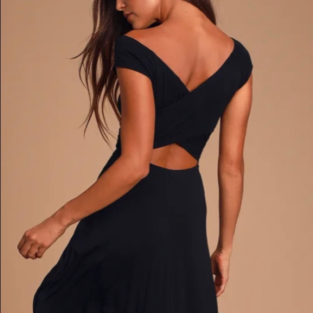 Lush A La Mode Black Midi Dress